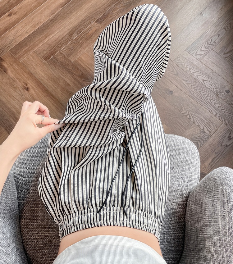 Stripe wide leg pants loose casual pants for women