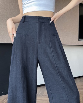 Drape summer casual pants cotton linen business suit for women