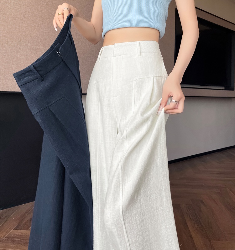 Drape summer casual pants cotton linen business suit for women