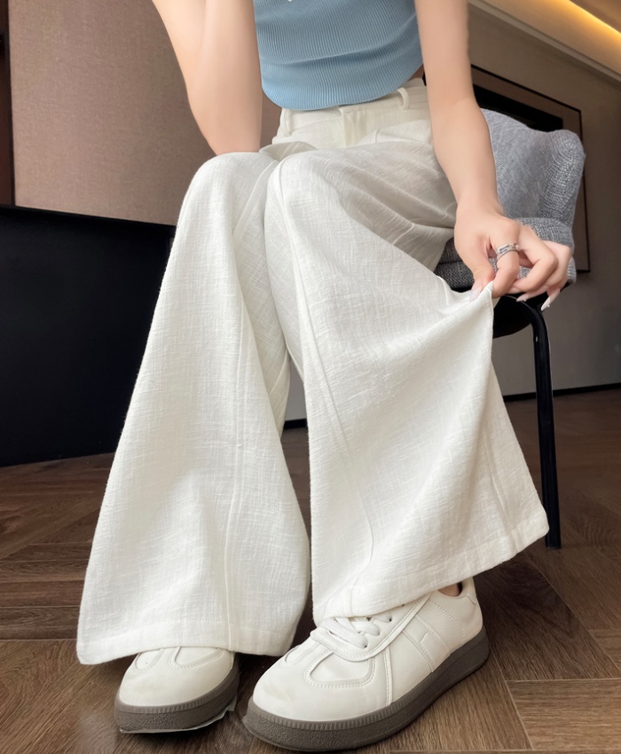 Drape summer casual pants cotton linen business suit for women