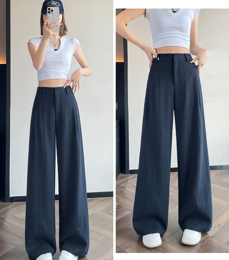 Drape summer casual pants cotton linen business suit for women