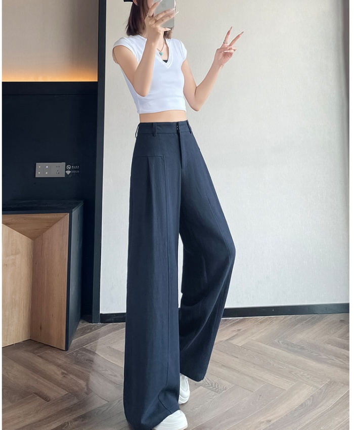 Drape summer casual pants cotton linen business suit for women
