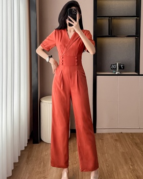 Simple pure niche slim jumpsuit