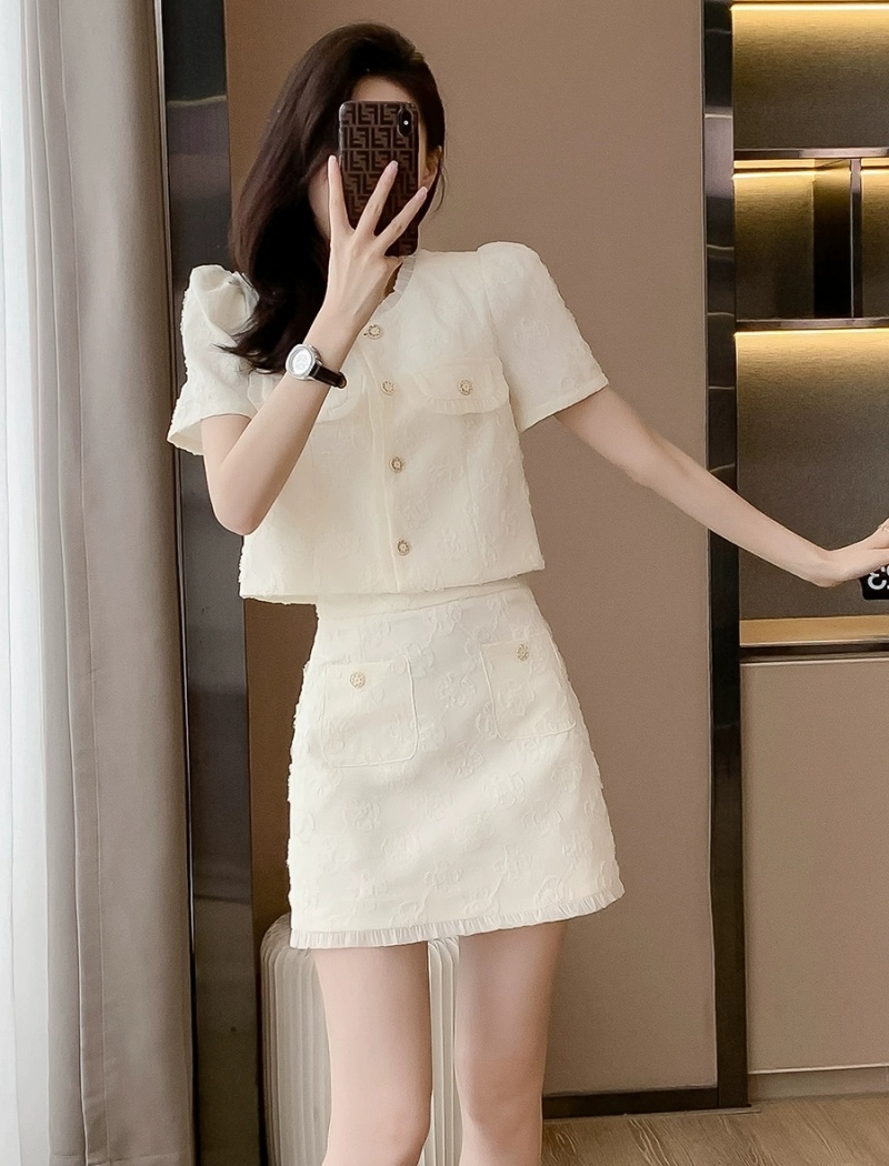 Light luxury France style skirt 2pcs set for women