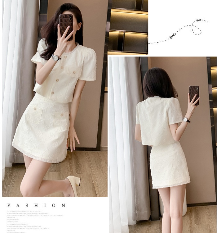 Light luxury France style skirt 2pcs set for women