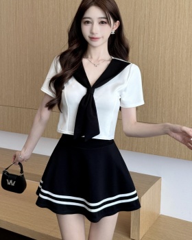 Show young fashion Woolen dress sexy dress 2pcs set