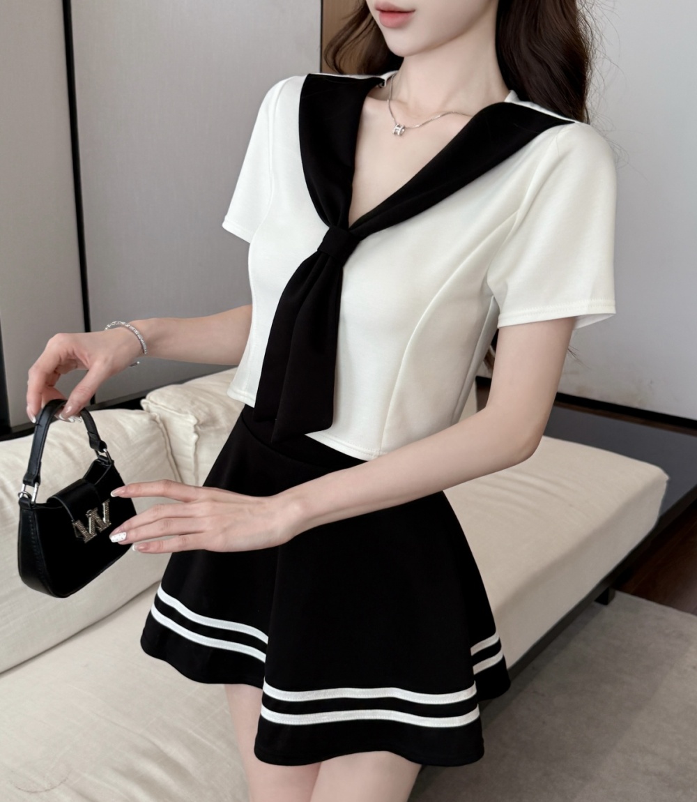 Show young fashion Woolen dress sexy dress 2pcs set
