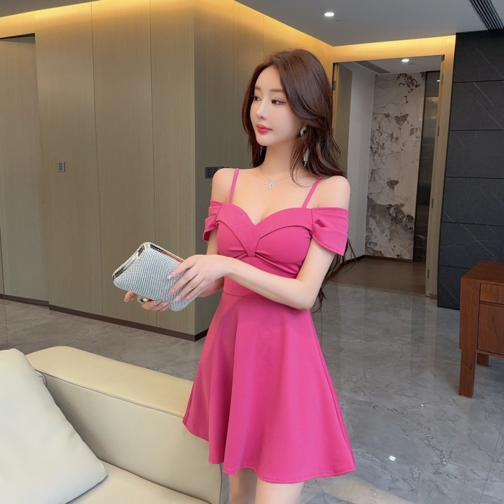 Temperament sexy nightclub pinched waist dress
