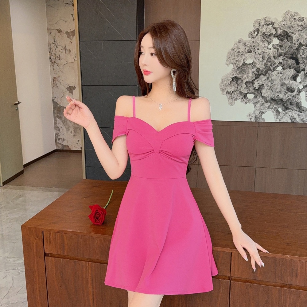 Temperament sexy nightclub pinched waist dress