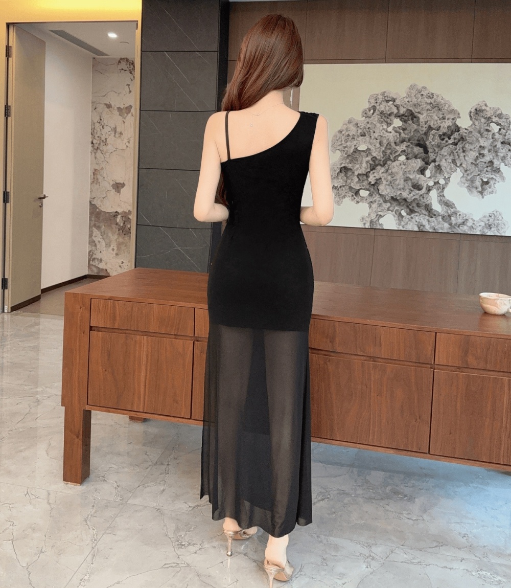 Ladies overalls evening dress shiny dress for women