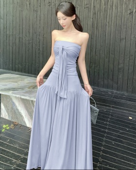Wrapped chest high waist vest strapless tops 2pcs set