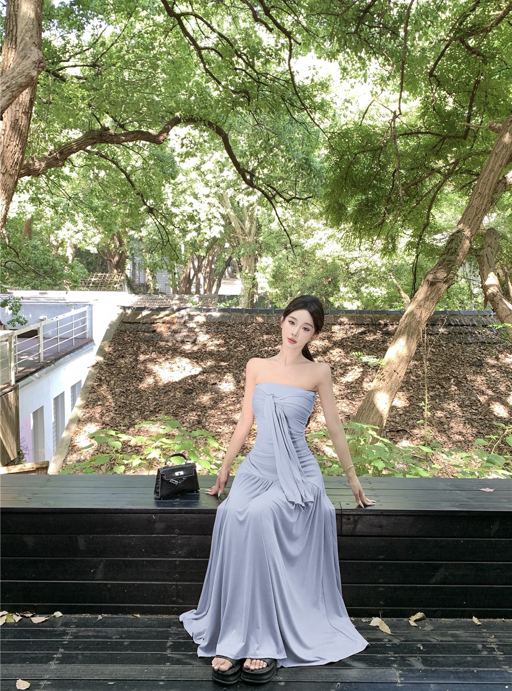 Wrapped chest high waist vest strapless tops 2pcs set