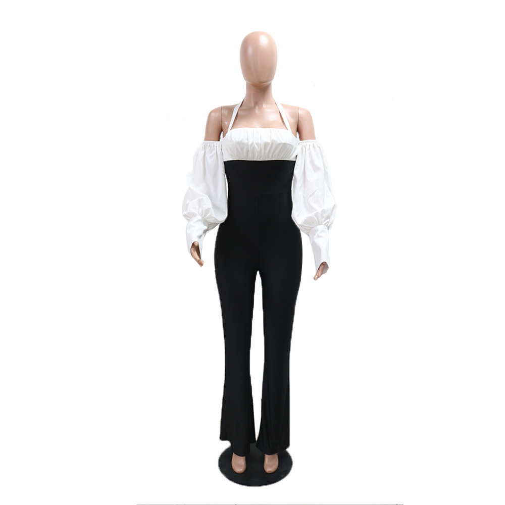 Frenum European style slim splice sexy jumpsuit