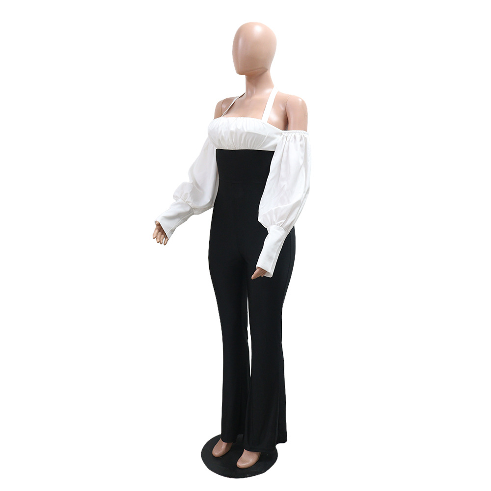 Frenum European style slim splice sexy jumpsuit