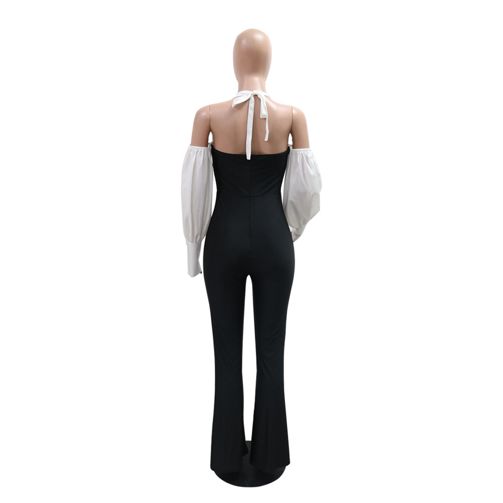 Frenum European style slim splice sexy jumpsuit