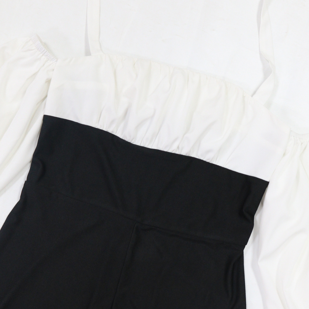 Frenum European style slim splice sexy jumpsuit