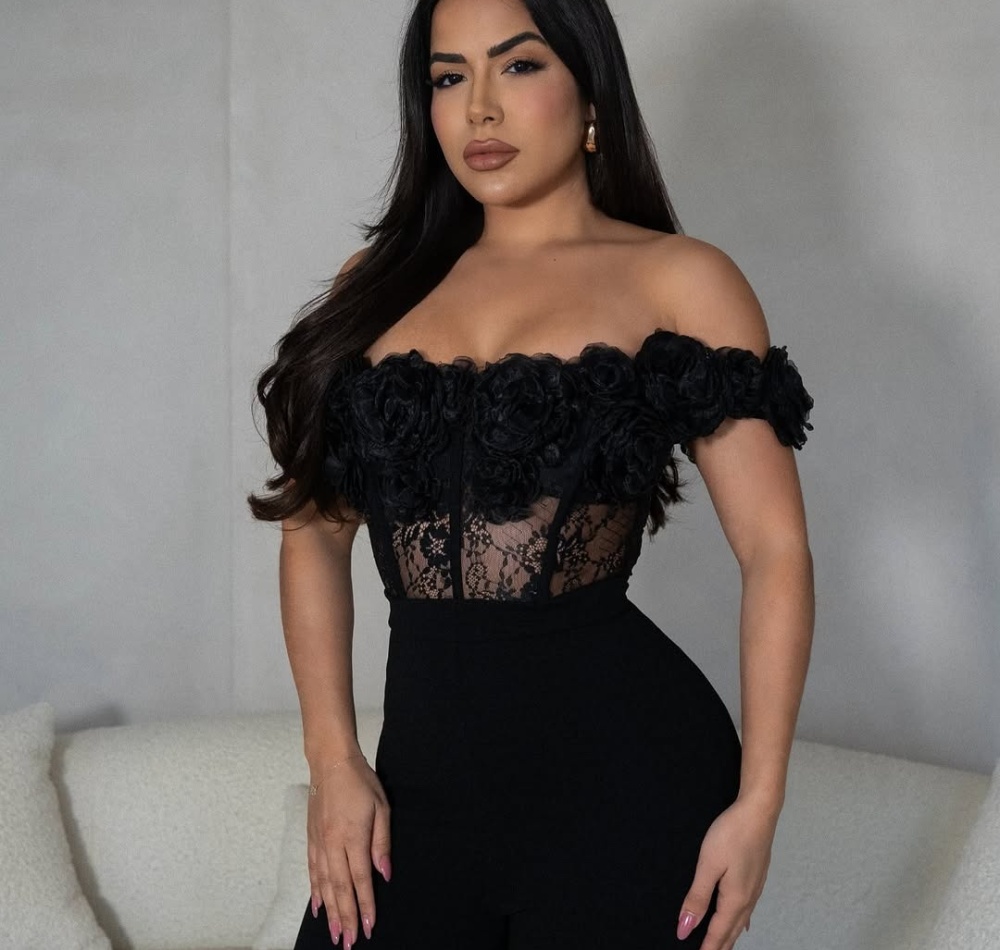 Slim horizontal collar jumpsuit sexy perspective long pants
