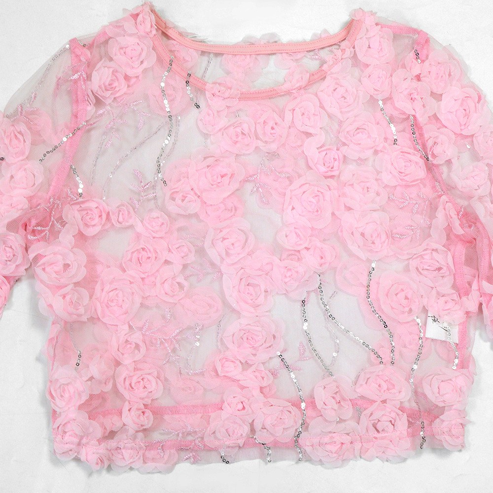 Embroidered sexy shorts European style tops 2pcs set