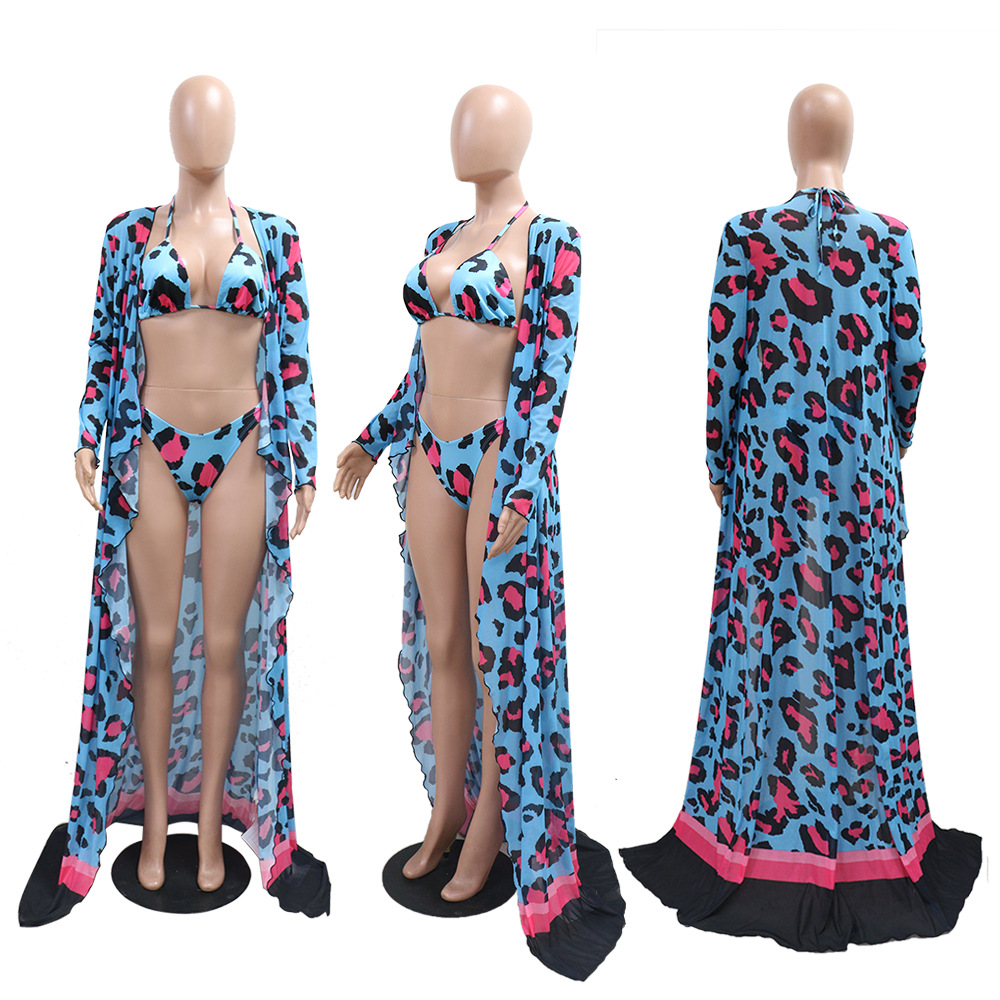 Long sleeve separates swimsuit 3pcs set for women