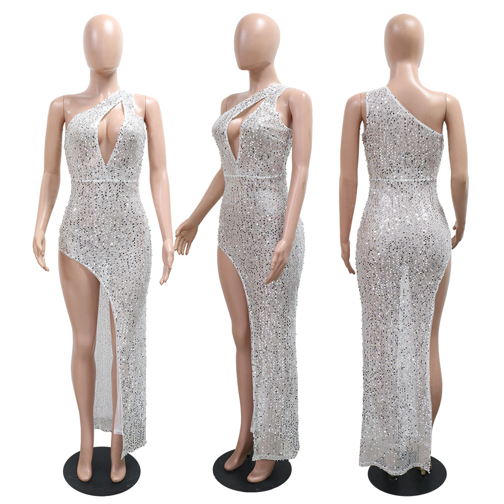 Package hip slim sequins dress sexy fashion long dress