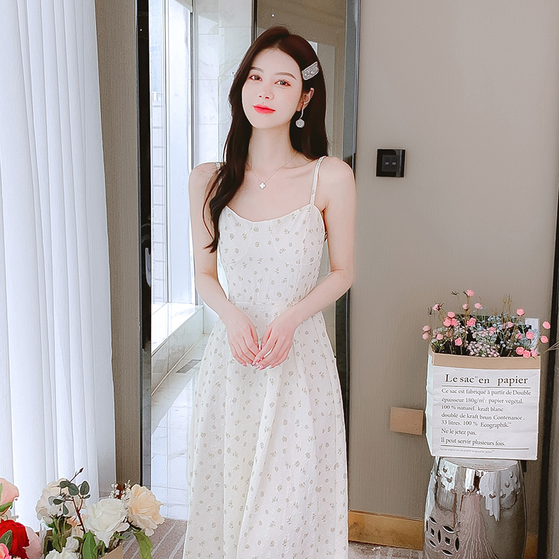 Chiffon strap dress show young dress for women
