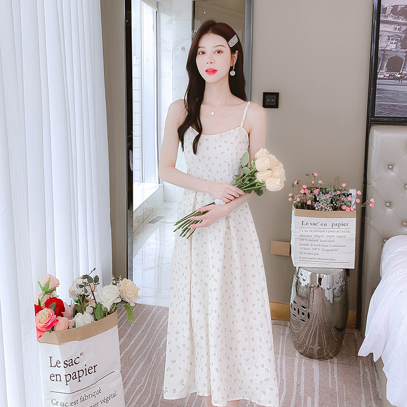 Chiffon strap dress show young dress for women