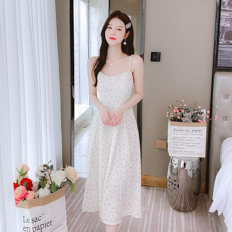 Chiffon strap dress show young dress for women