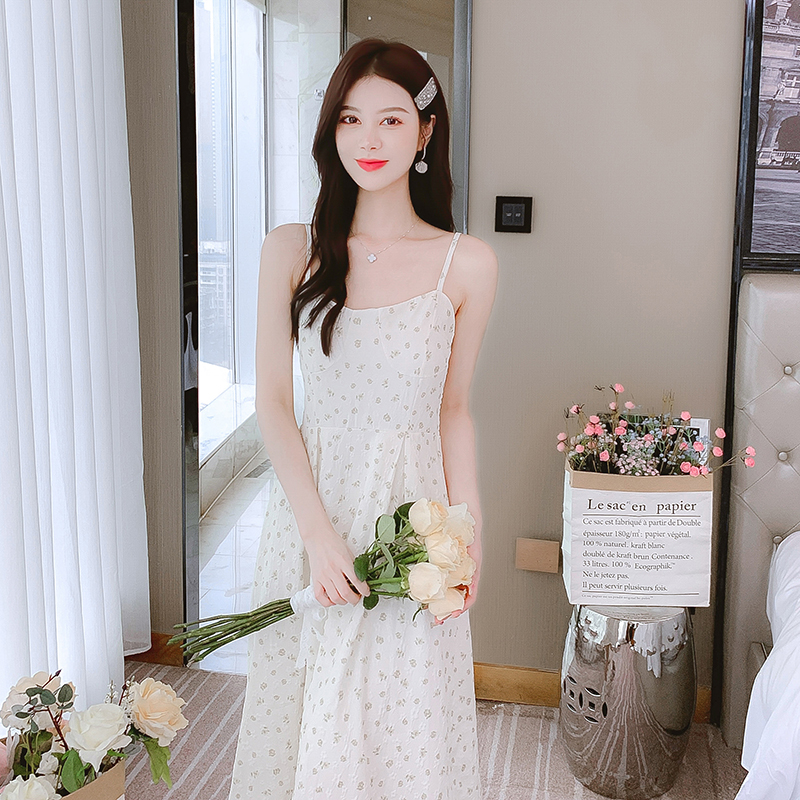 Chiffon strap dress show young dress for women