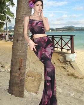 Sling sandy beach skirt vacation short skirt a set