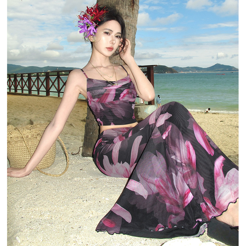 Sling sandy beach skirt vacation short skirt a set