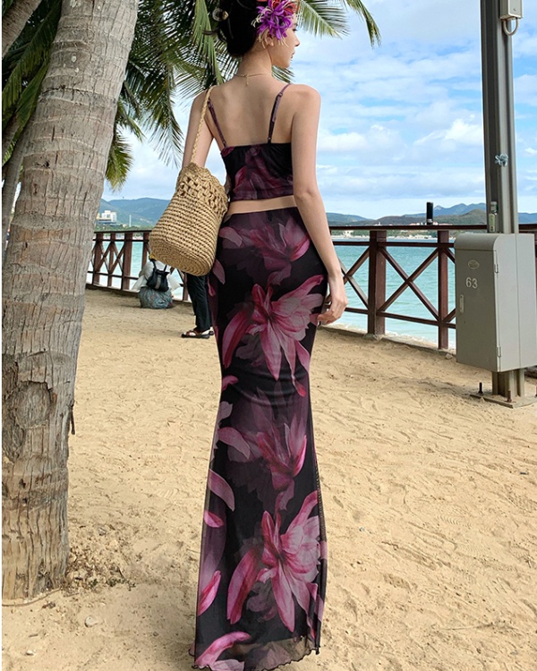 Sling sandy beach skirt vacation short skirt a set