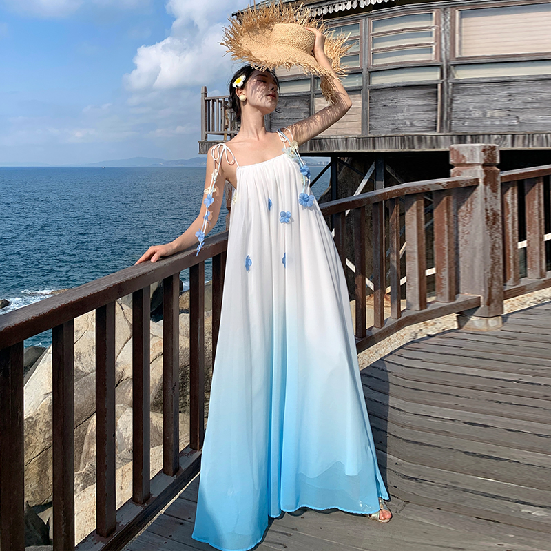 Vacation sling beach dress beautiful dress