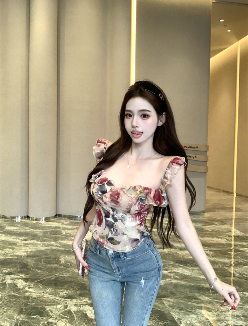 Short expected to spend tops wavy edge shirt for women
