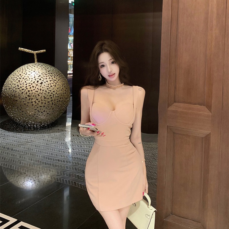 Sling V-neck ladies slim sexy dress