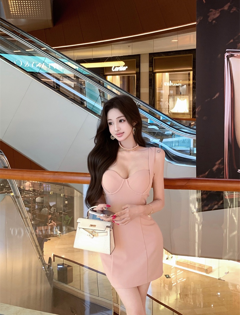 Sling V-neck ladies slim sexy dress