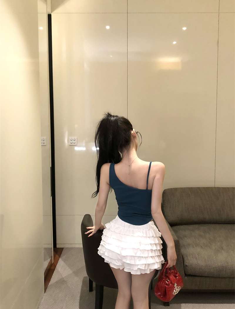 Orange short summer sling cartoon beads vest for women