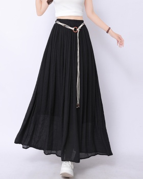 A-line cotton linen skirt big skirt long skirt for women