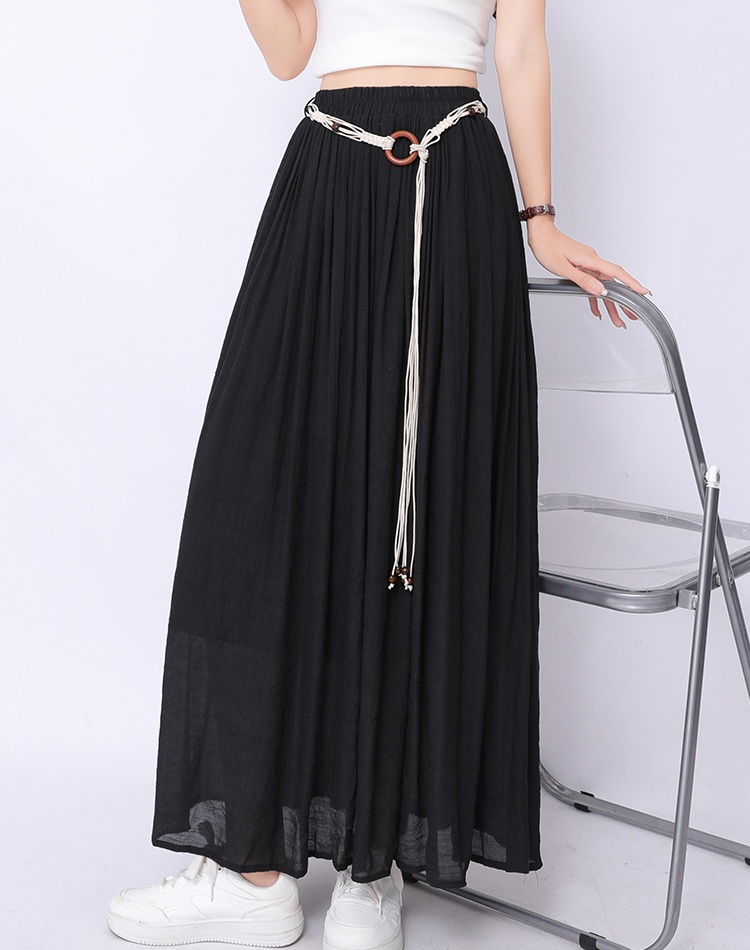 A-line cotton linen skirt big skirt long skirt for women