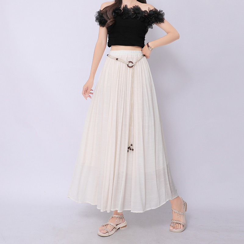 A-line cotton linen skirt big skirt long skirt for women