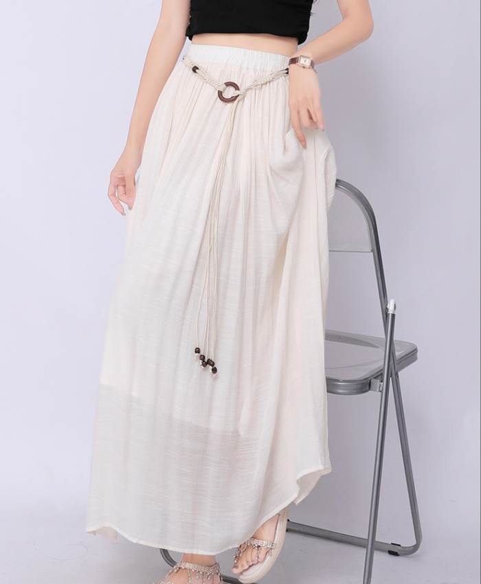 A-line cotton linen skirt big skirt long skirt for women