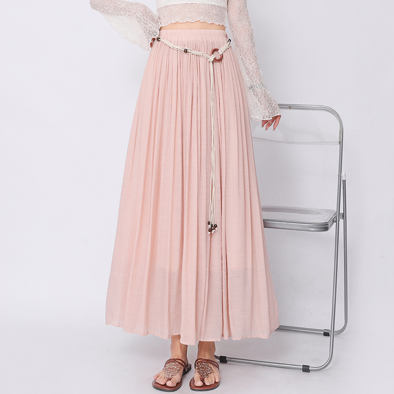 A-line cotton linen skirt big skirt long skirt for women