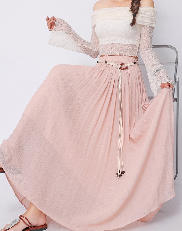 A-line cotton linen skirt big skirt long skirt for women