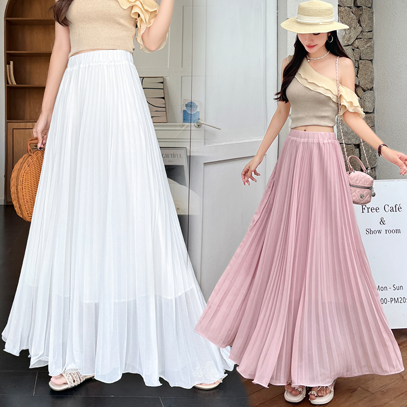 Tender summer skirt high waist lady long skirt for women
