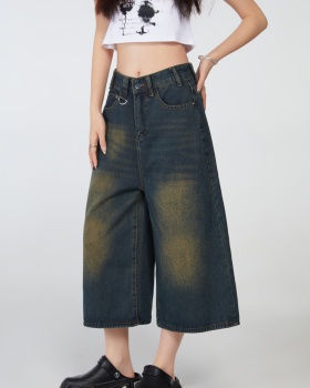 Straight jeans high waist wide leg pants for women