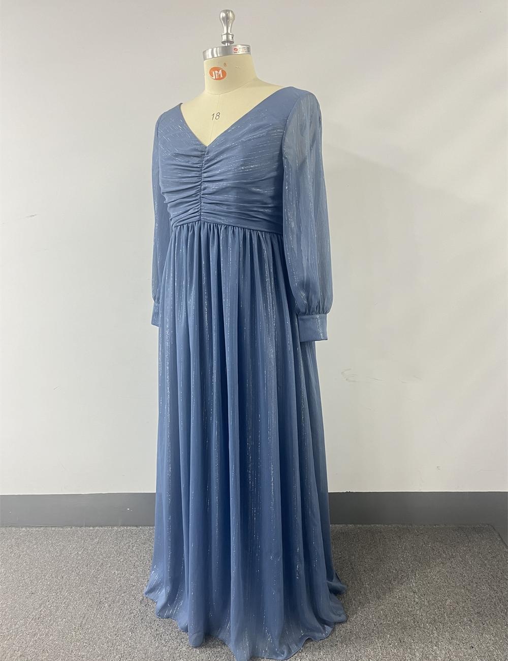 V-neck big skirt European style evening dress for women