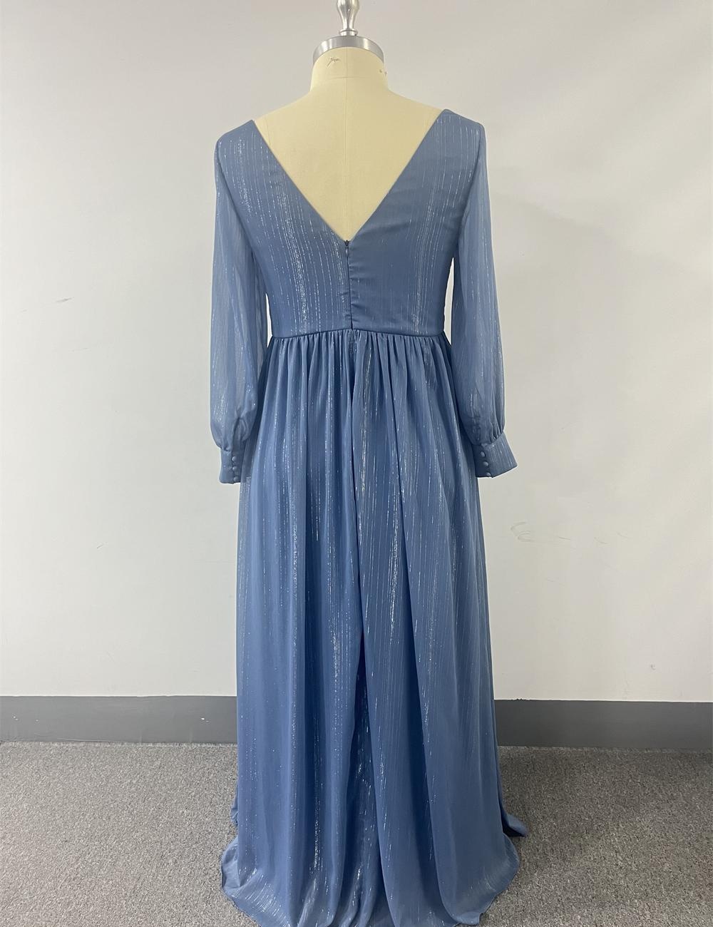 V-neck big skirt European style evening dress for women