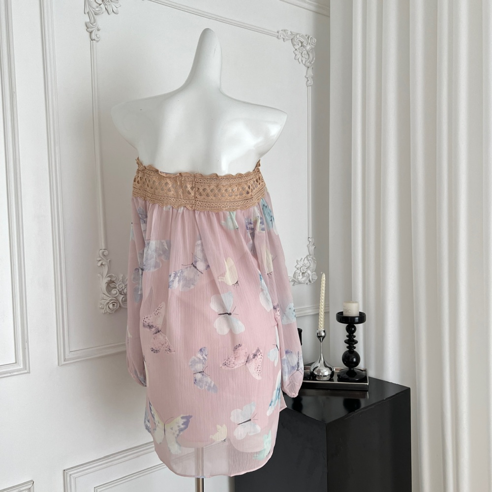 Pink flat shoulder dress
