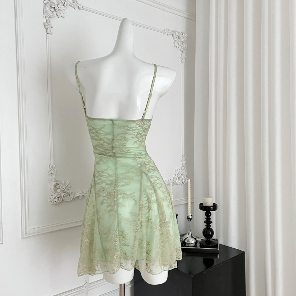 Chiffon summer flower T-back sling vacation dress for women