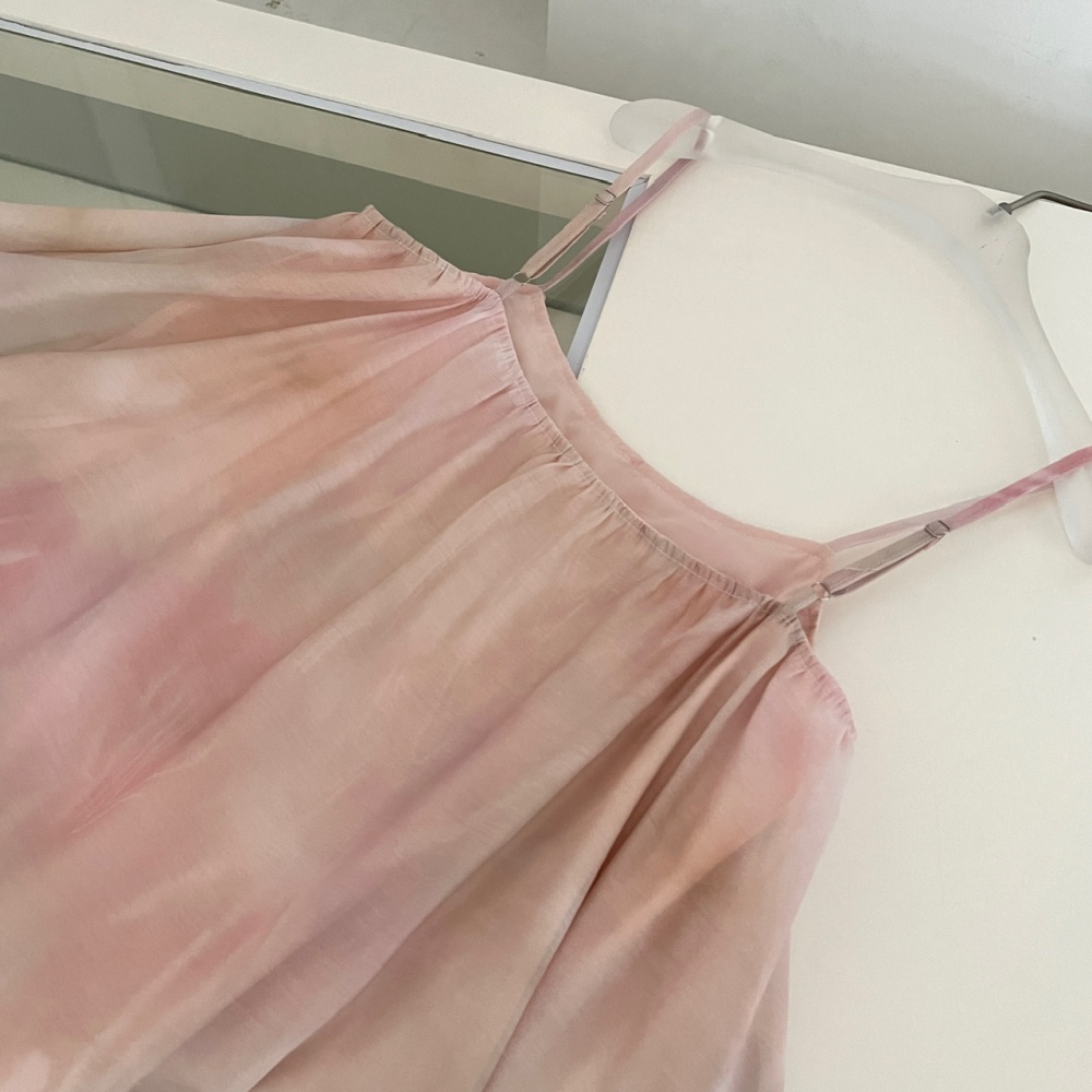 Blooming sling tops flowers stereoscopic dress