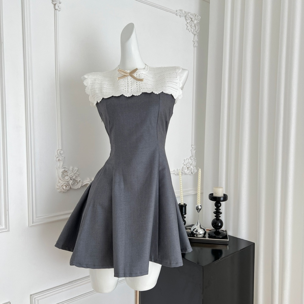 France style A-line T-back summer sleeveless dress